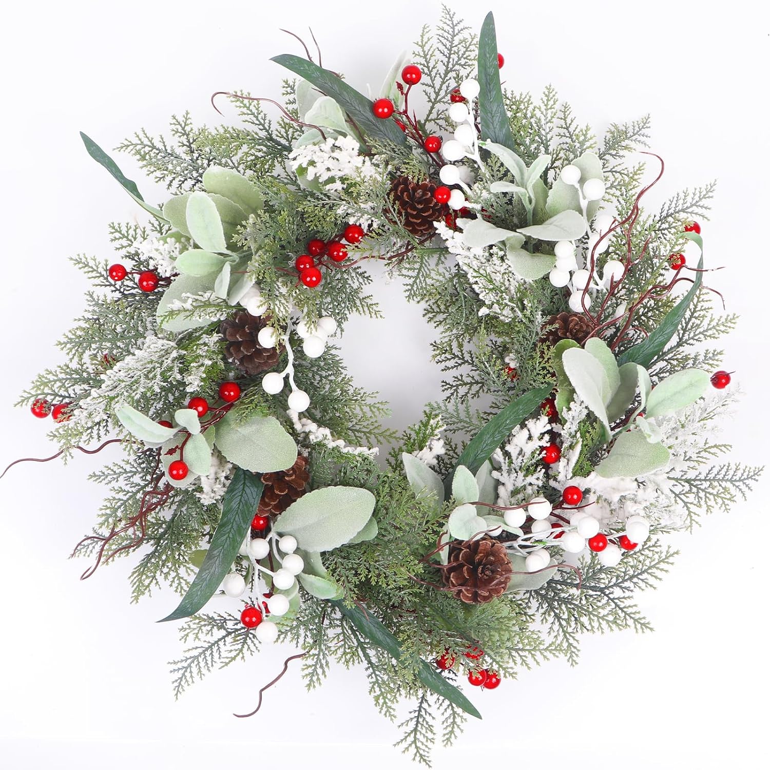 Berry and Cypress Christmas Wreath