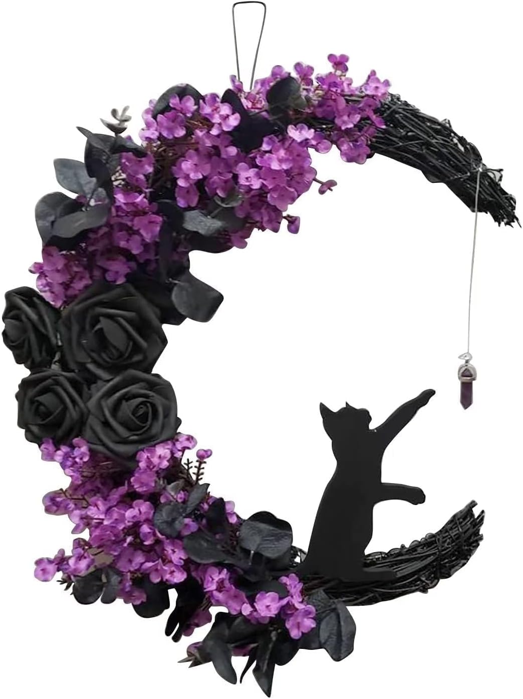 Black Cat Grapevine Wreath Halloween Wreath