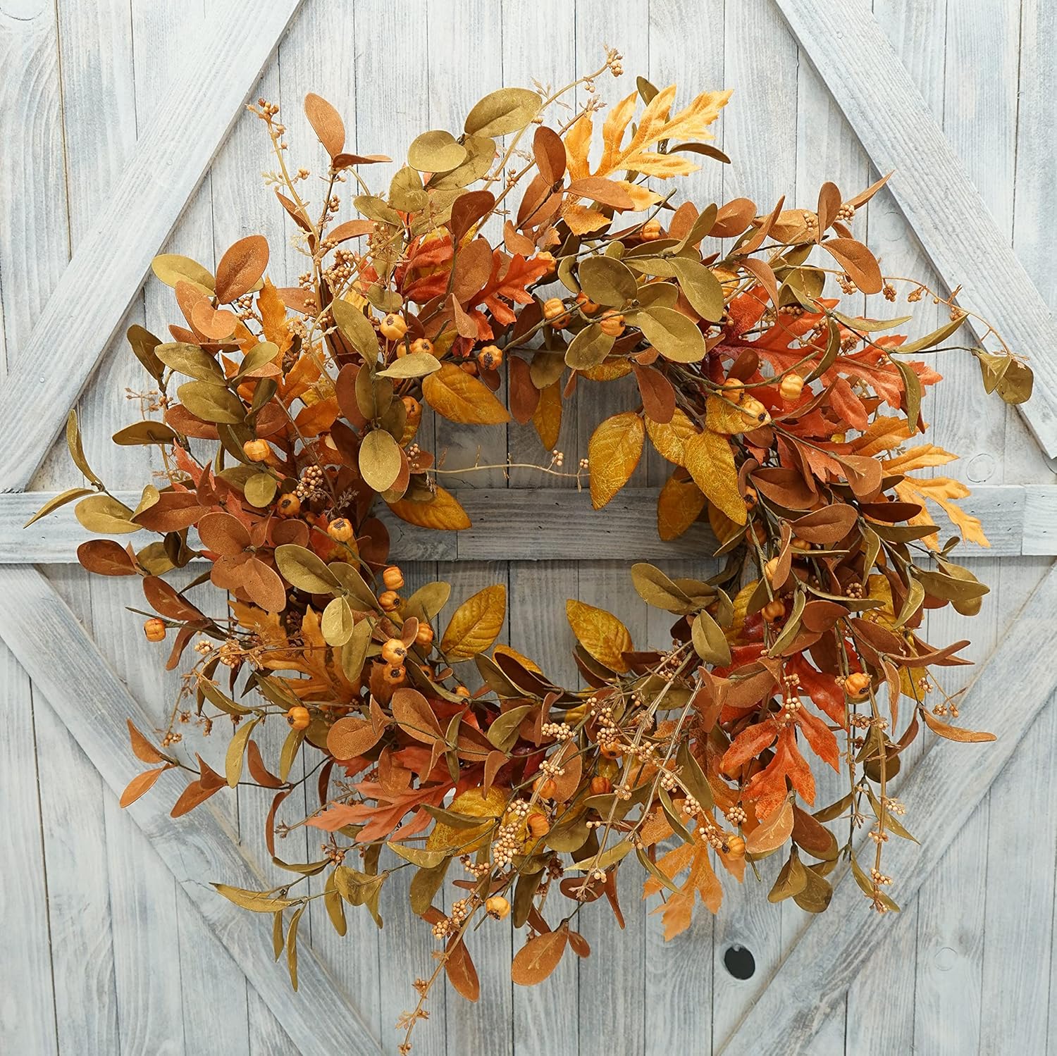 Bright Oak Leaves Fall Wreath