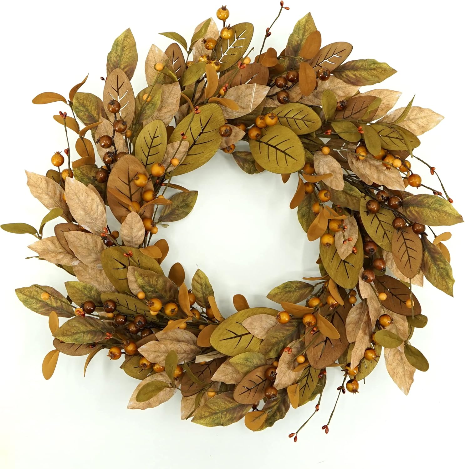 Brown Magnolia Leaves Fall Wreath
