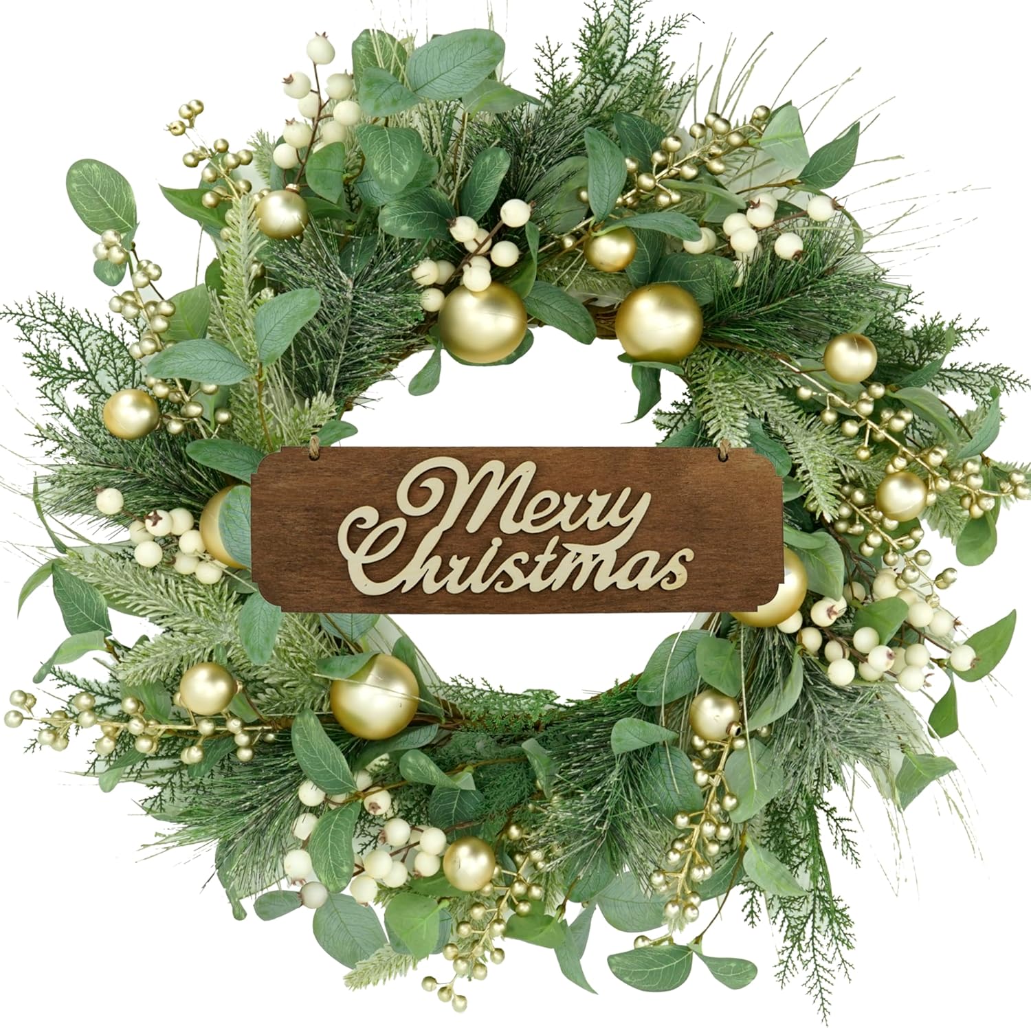 Champagne Gold Berry Christmas Wreath
