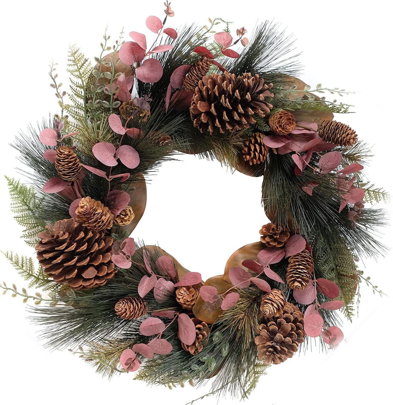 Magnolia Leaves and Pine Cone Christmas Wreath