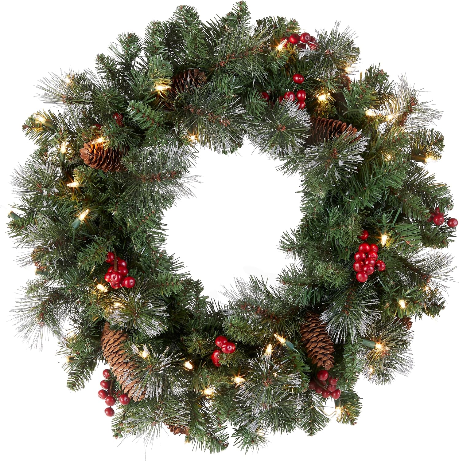 National Tree Company Pre-Lit Crestwood Spruce Christmas Wreath