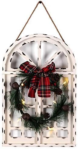 Sunnygalde Indoor and Outdoor Wood Christmas Holiday Door Hanger