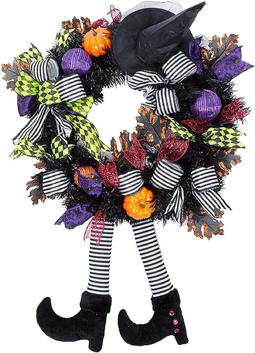 Witches Hat and Legs Halloween Wreath